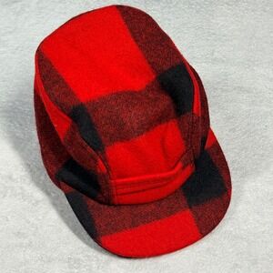 Filson Mackinaw Wool Insulated Cap Mens Large Red Black Buffalo Plaid Ear Flap